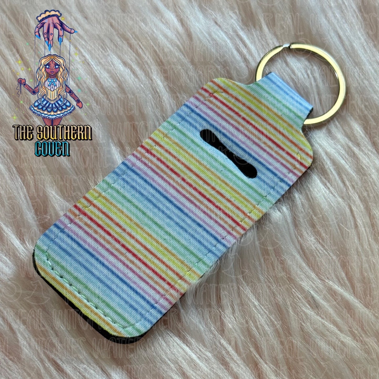 Chapstick Holder - Rainbow Stripes