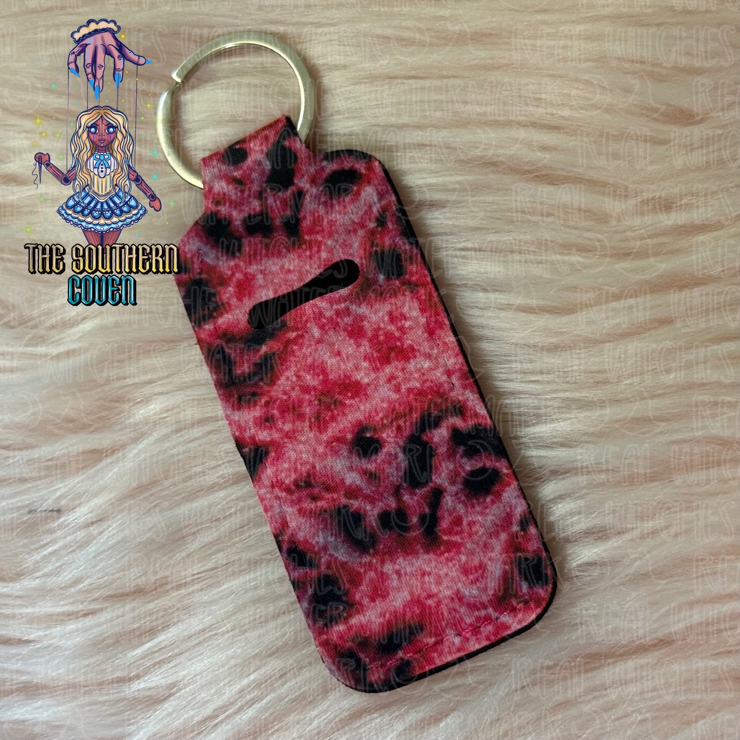 Chapstick Holder - Pink Black Marble