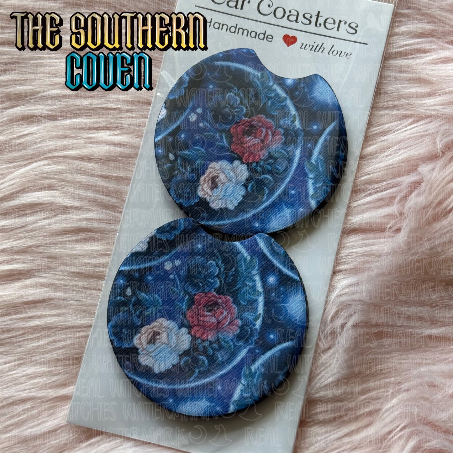 Car Coasters - Floral Moon