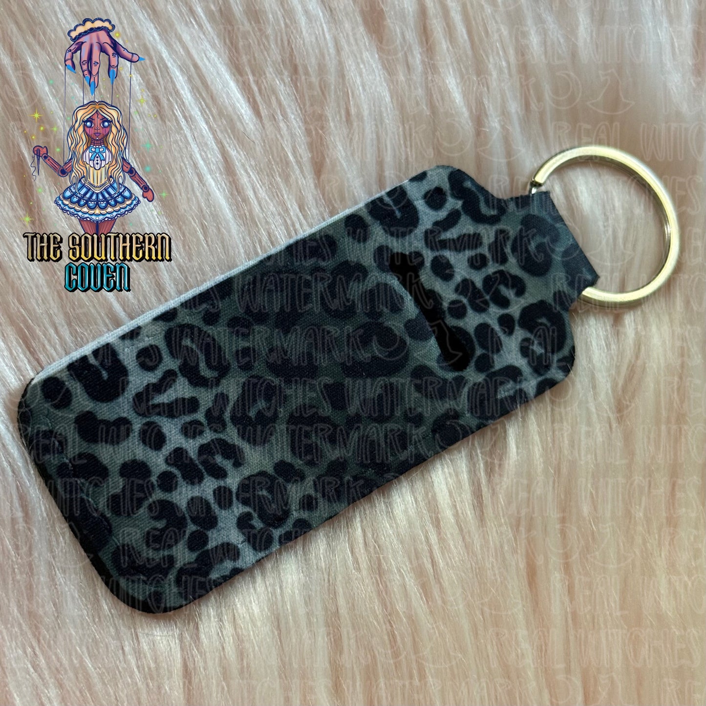 Chapstick Holder - Black Leopard