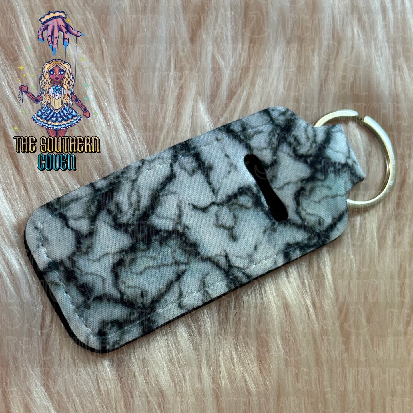 Chapstick Holder - Black White Marble
