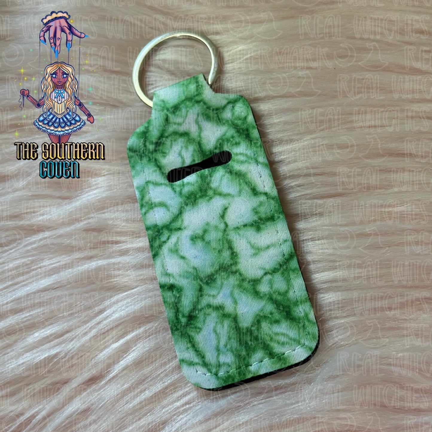 Chapstick Holder - Green White Marble