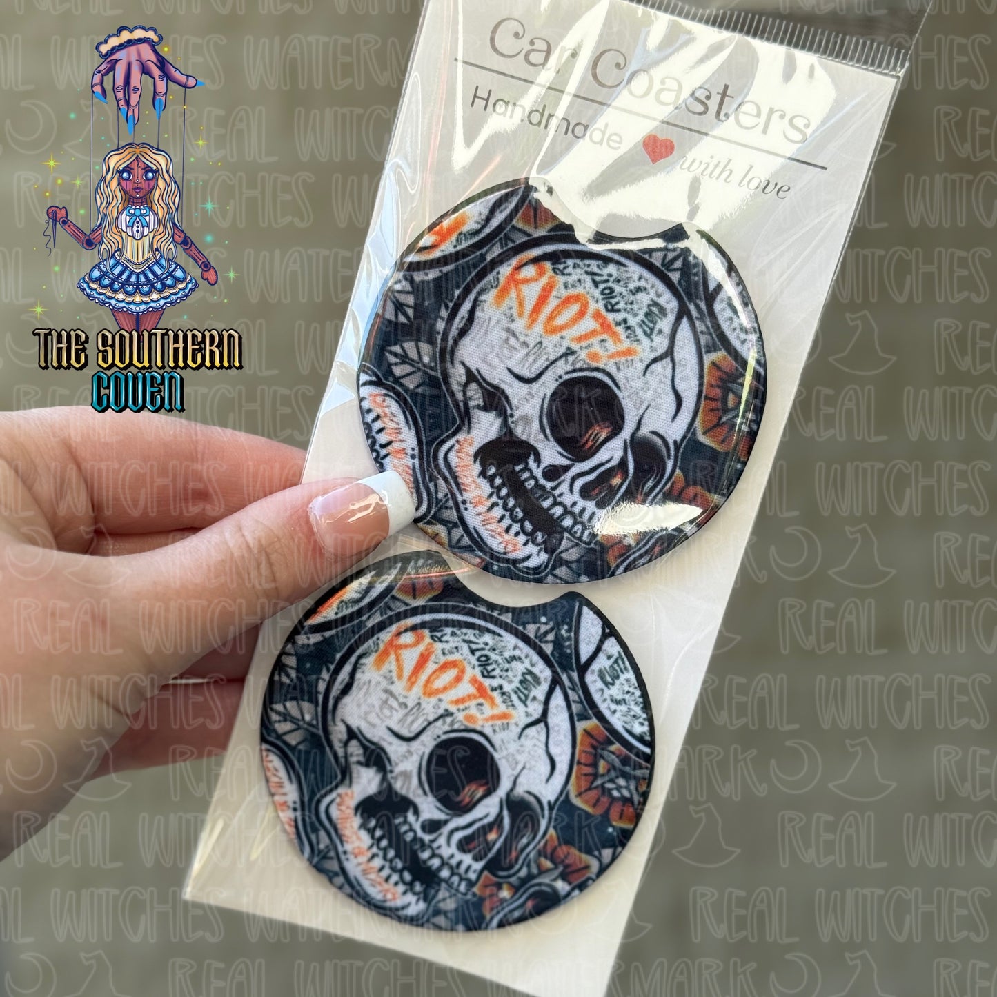 Car Coasters - Skull Para Band