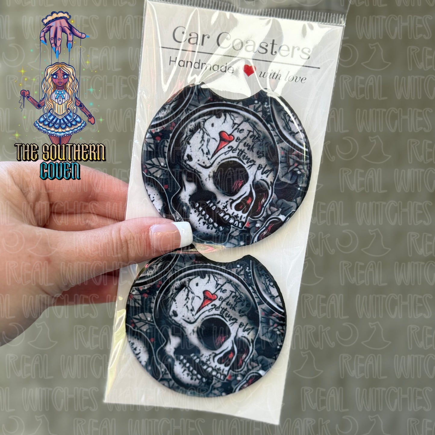 Car Coasters - Skull Used Band