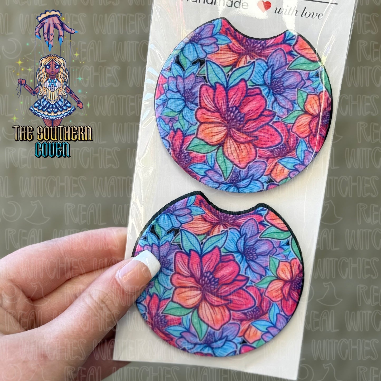 Car Coasters - Neon Tropic Floral