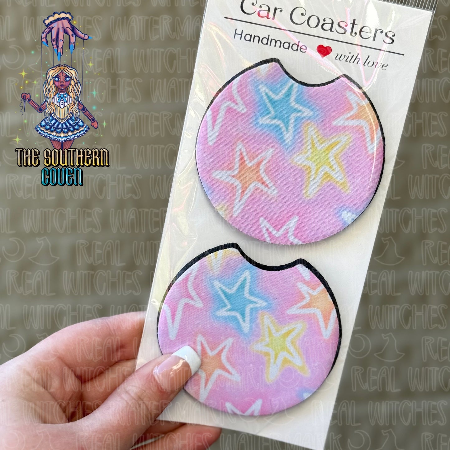 Car Coasters - Neon Stars