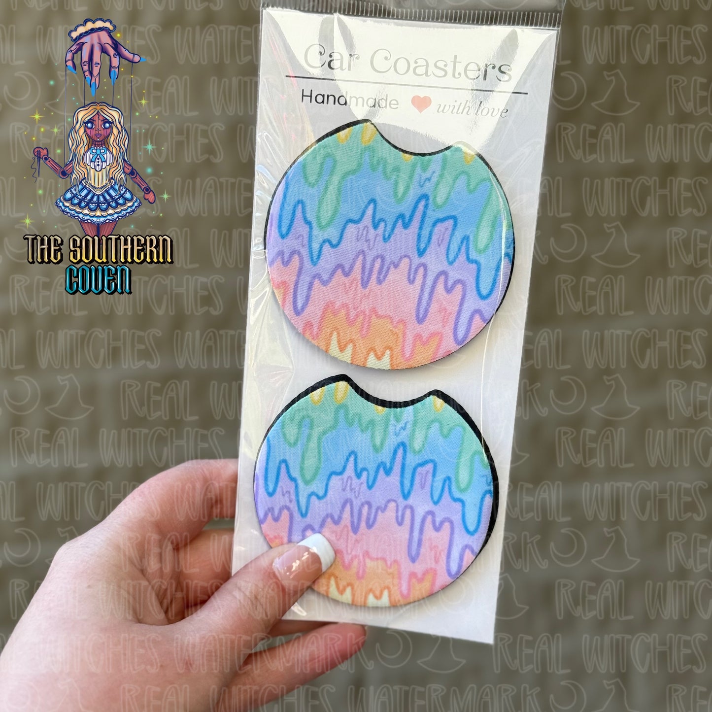 Car Coasters - Pastel Drip