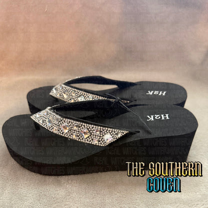 2" Wedge Sandal - Jeweled Diamond