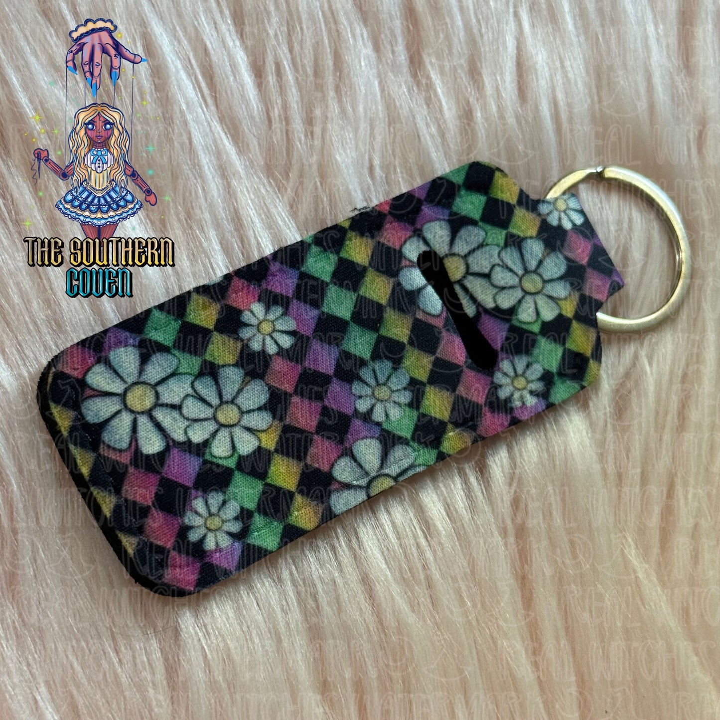 Chapstick Holder - Rainbow Argyle