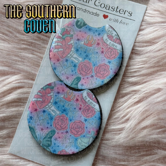 Car Coasters - Snooze Coin Doodle Tatts