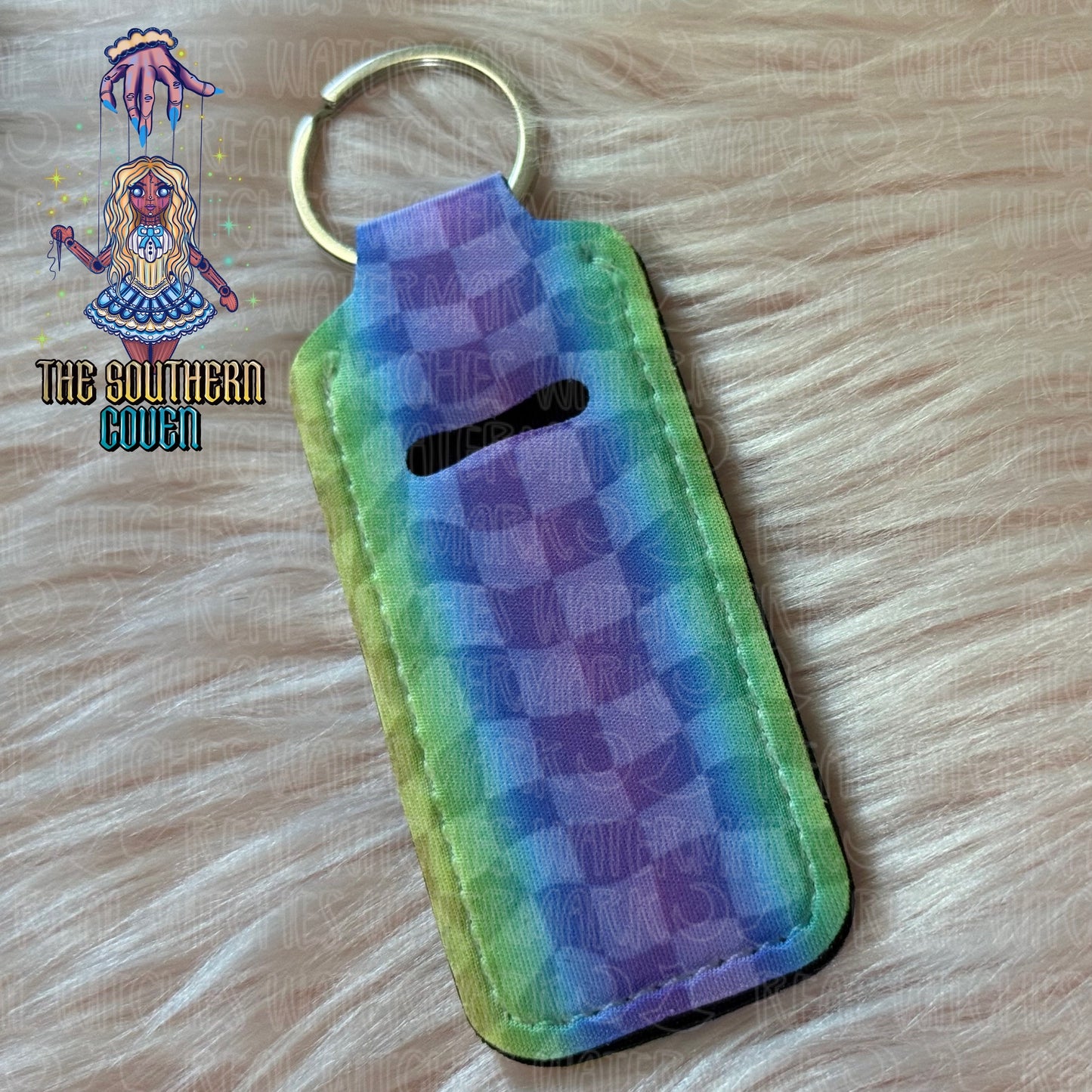 Chapstick Holder - Groovy Wave Checks