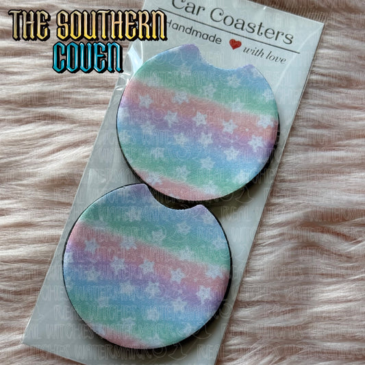 Car Coasters - Pastel Stars