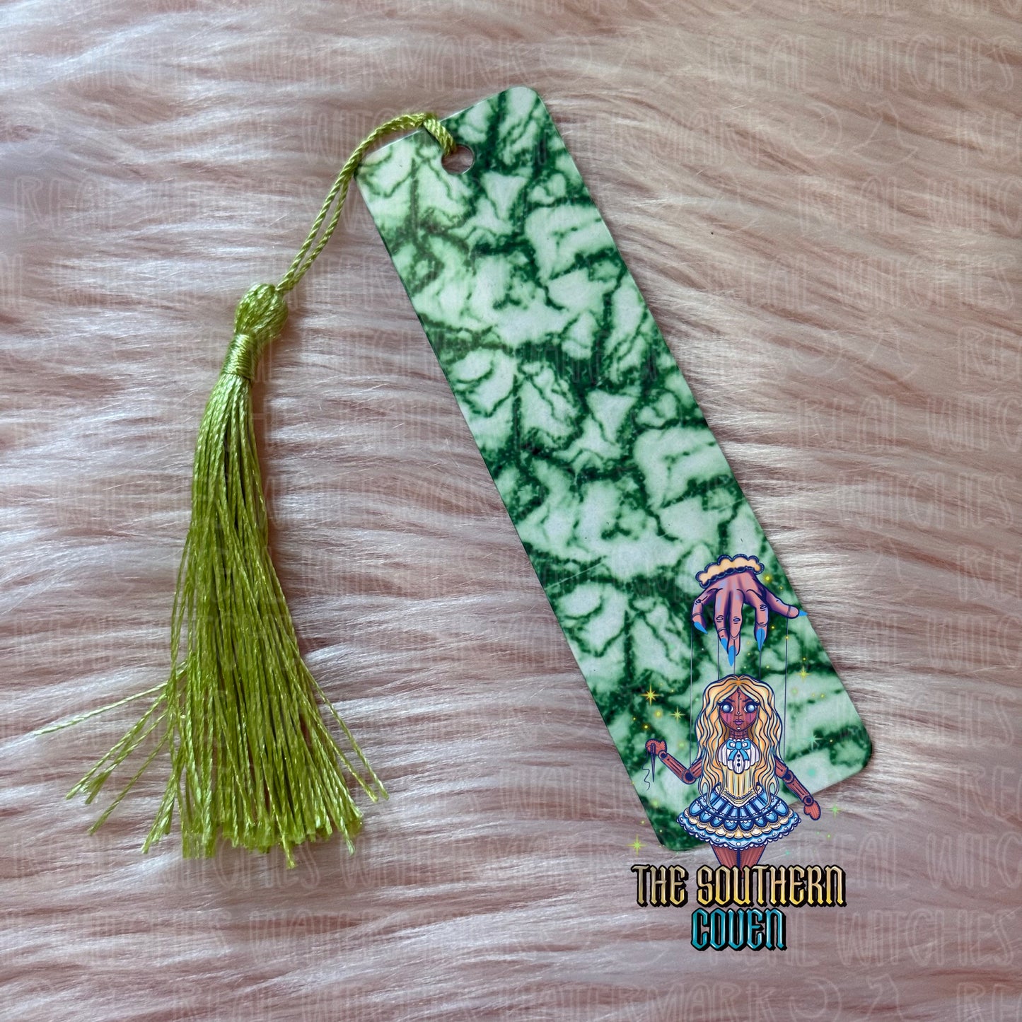 Bookmark - Green White Marble