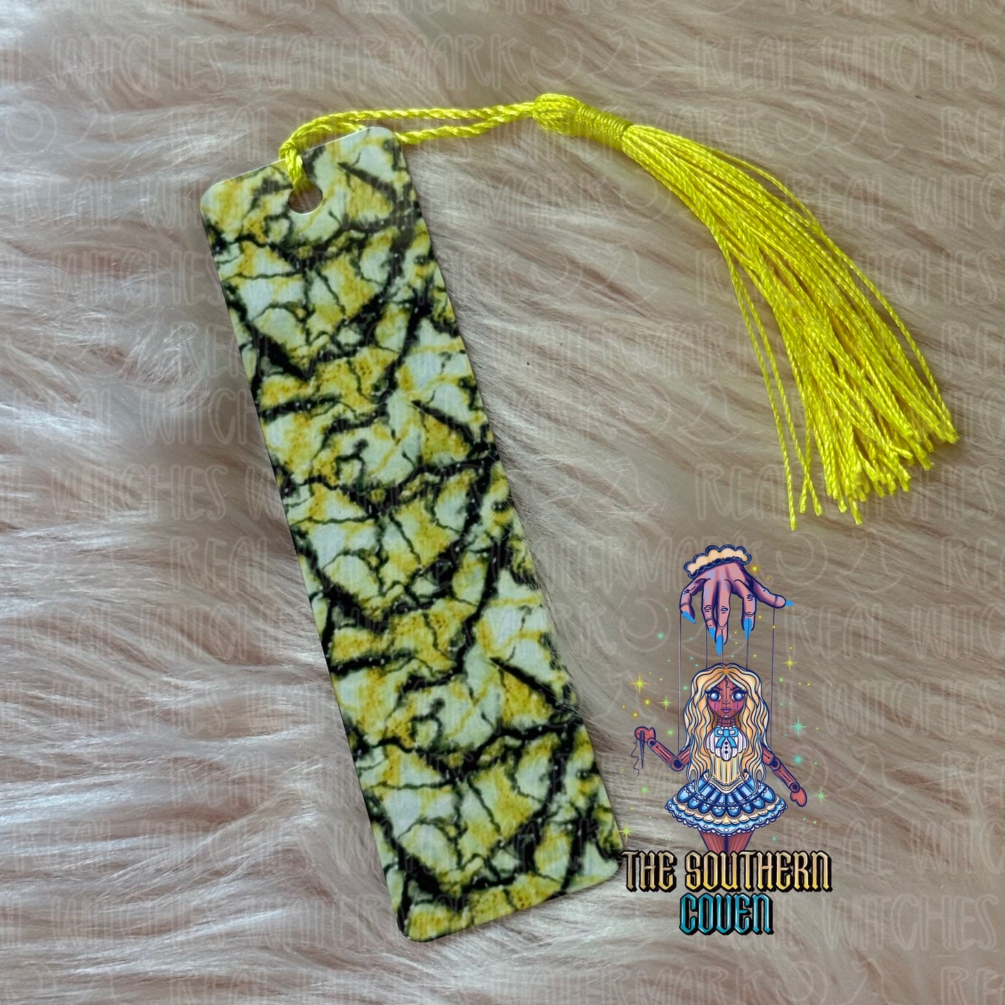 Bookmark - Yellow Black White Marble