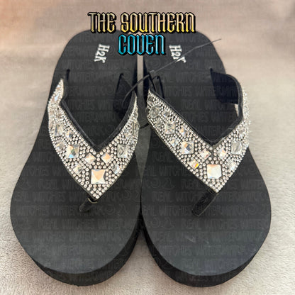 2" Wedge Sandal - Jeweled Diamond