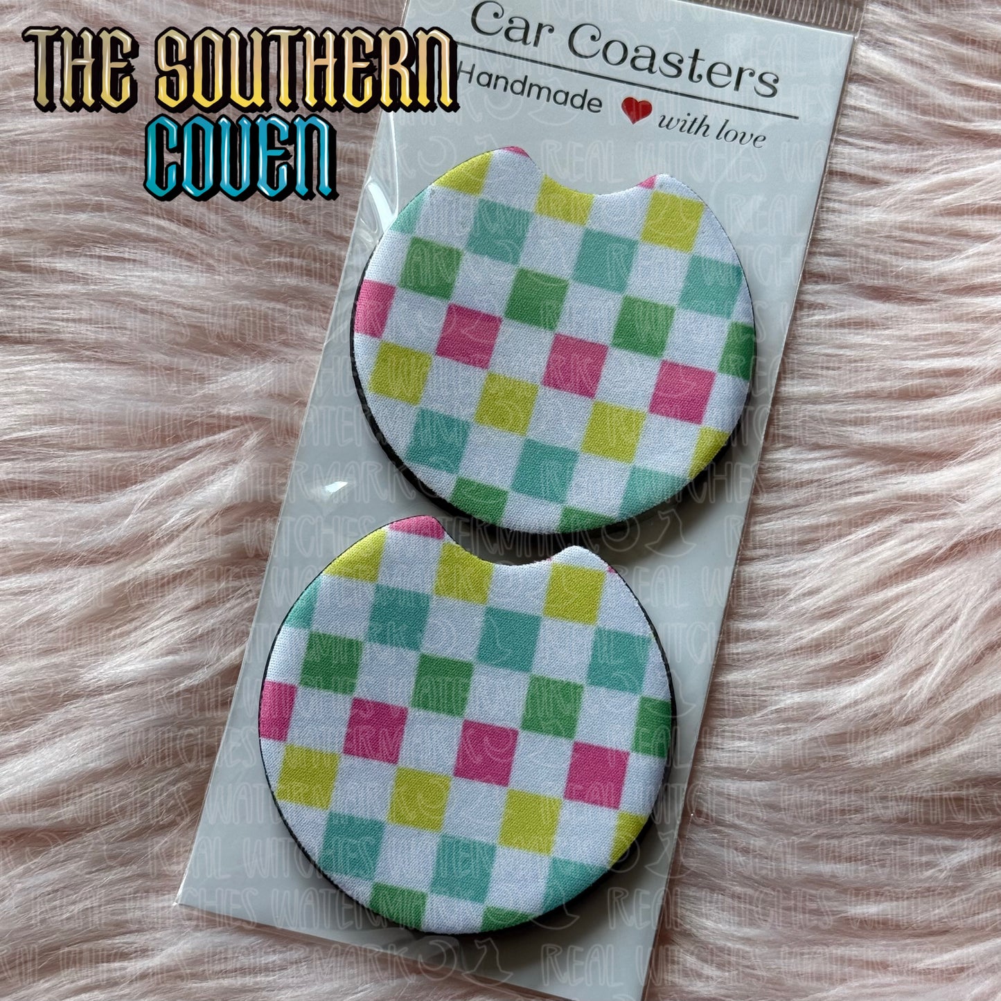 Car Coasters - Summer Checkers