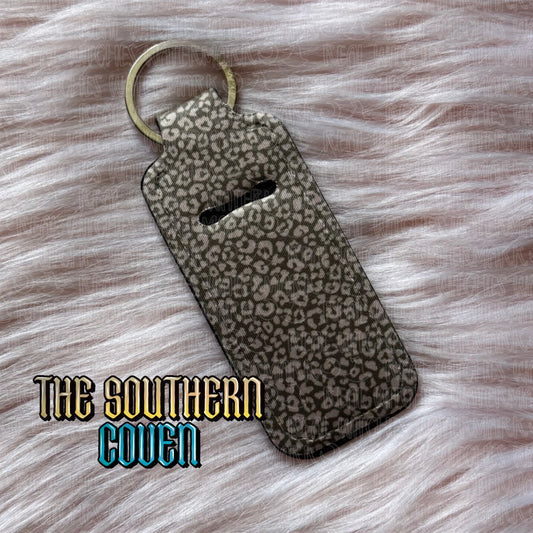 Chapstick Holder - Leopard Print Brown