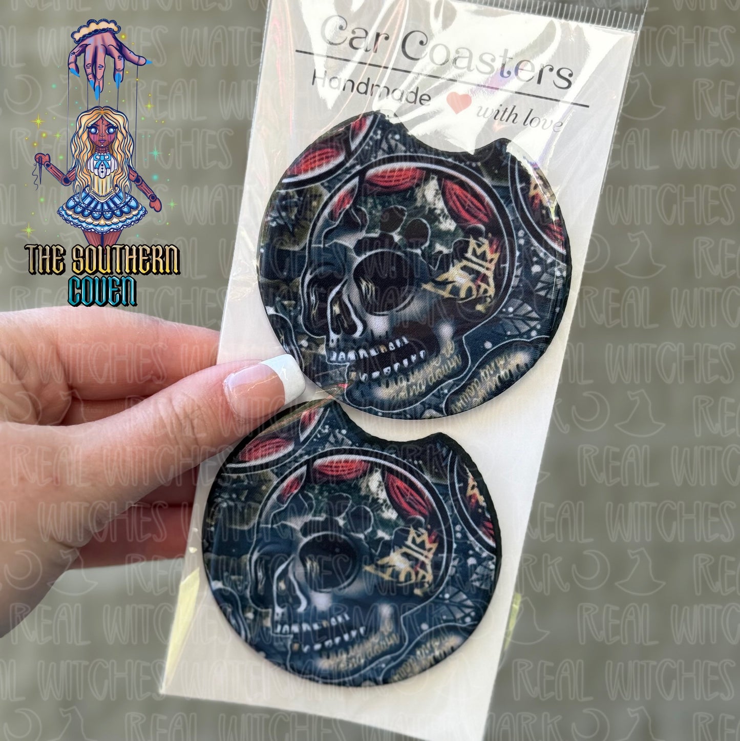 Car Coasters - Skull FOB