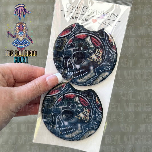 Car Coasters - Skull FOB