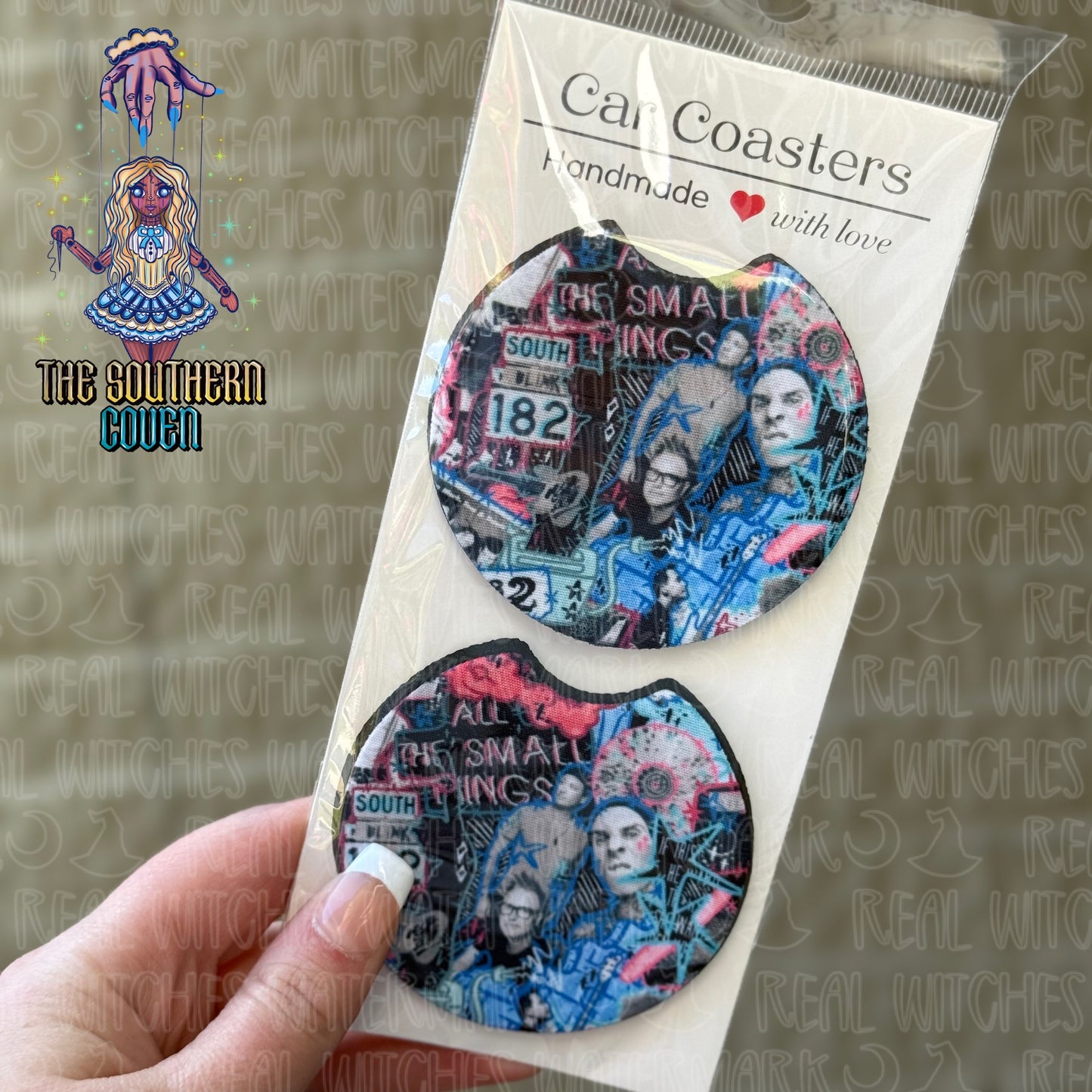 Car Coasters - Blink Band Doodle