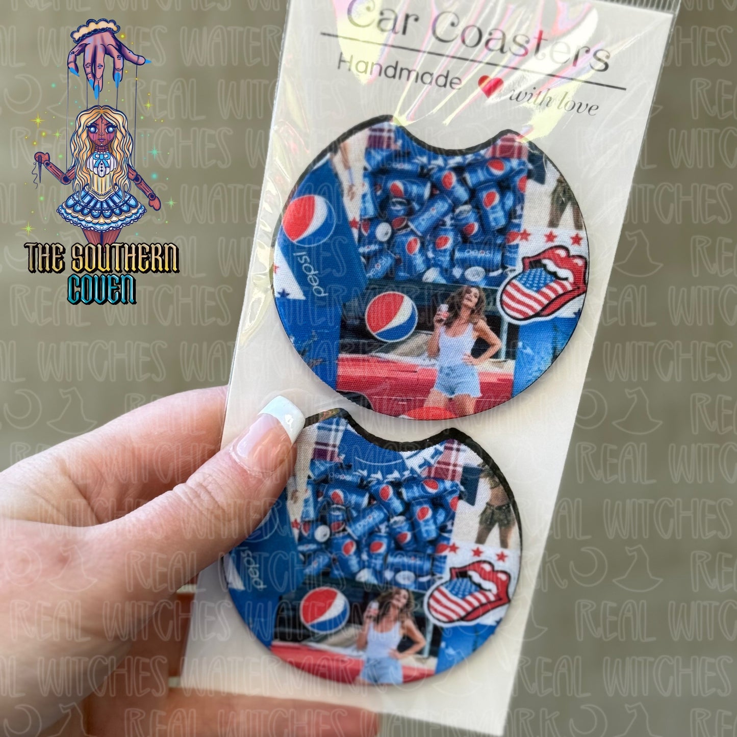 Car Coasters - Blue Soda