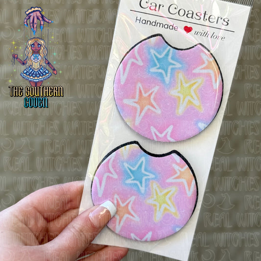 Car Coasters - Neon Stars