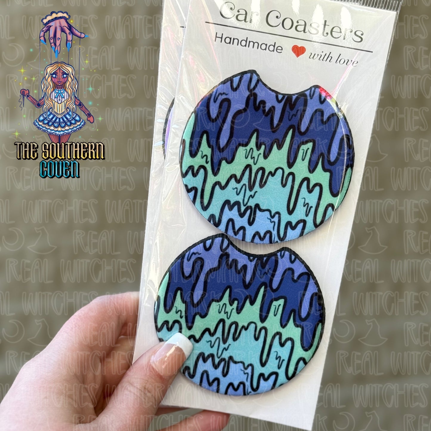 Car Coasters - Blue Drip