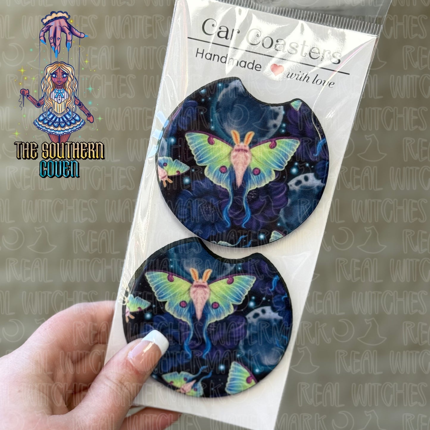Car Coasters - Luna Moon Moth